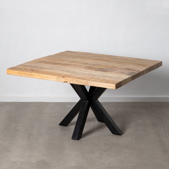 MESA COMEDOR NATURAL-NEGRO 130 X 130 X 76 CM