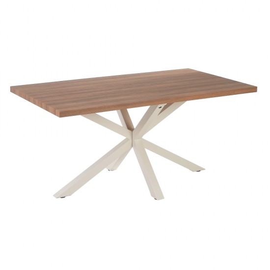 MESA COMEDOR NATURAL-BLANCO DM-METAL 160 X 90 X 76 CM