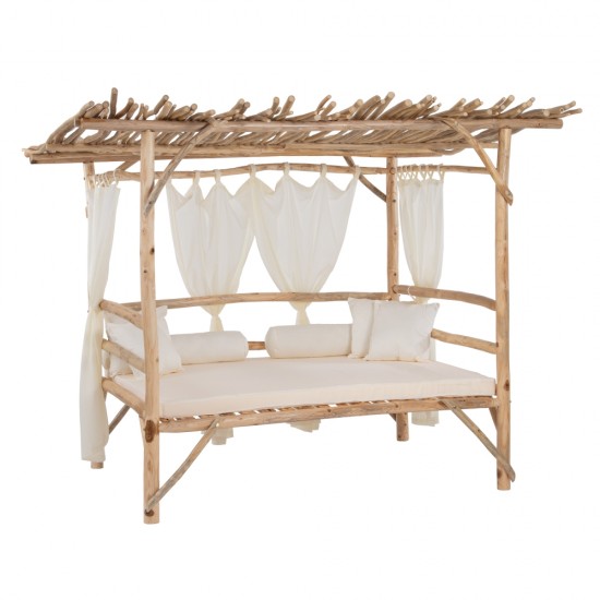 CAMA BALINESA NATURAL MADERA DE TECA 200 X 150 X 200 CM CAMA BALINESA NATURAL MADERA DE TECA 200 X 150 X 200 CM