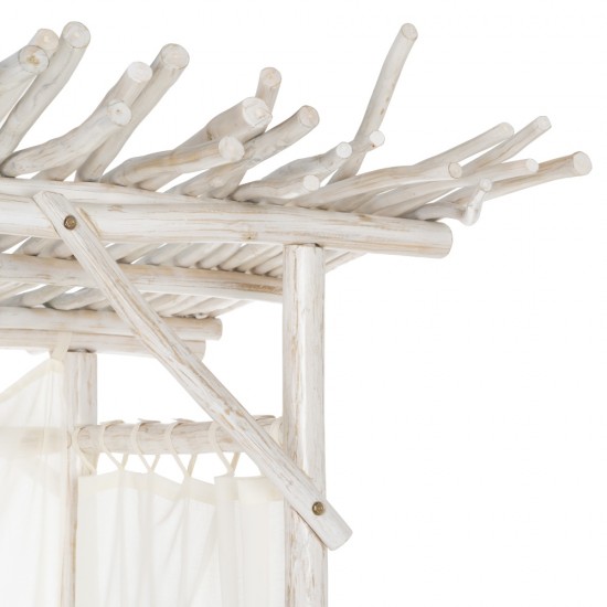 CAMA BALINESA BLANCO ROZADO 200 X 150 X 200 CM CAMA BALINESA BLANCO ROZADO 200 X 150 X 200 CM