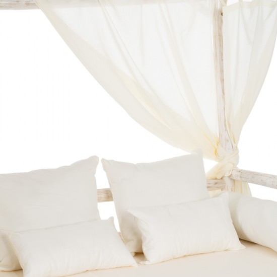 CAMA BALINESA BLANCO ROZADO 200 X 150 X 200 CM CAMA BALINESA BLANCO ROZADO 200 X 150 X 200 CM